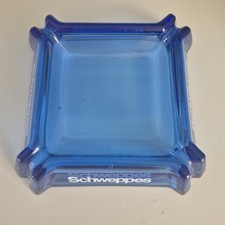 Large schweppes blue glass - blue,