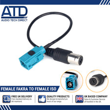 Aerial Antenna Adapter Converter for Car Stereo Female Fakra to Female ISO Radio