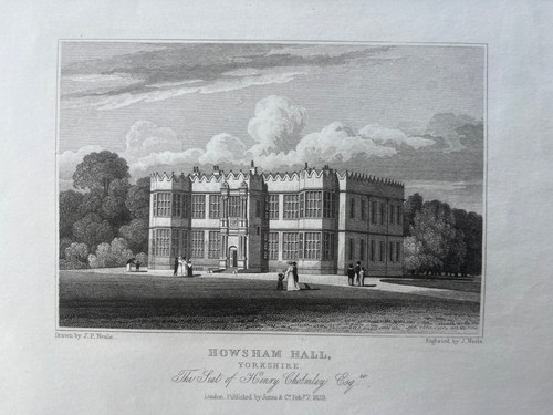 1829 antique print howsham - 1829, print;