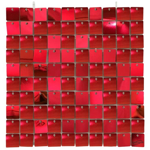 Metallic red sequin - red, wall