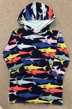 Boden Boys Shark Hooded Towel Beach Cover Up - Age 6-7