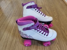 SFR Vision II Kids Quad Roller Skates - White Purple Pink