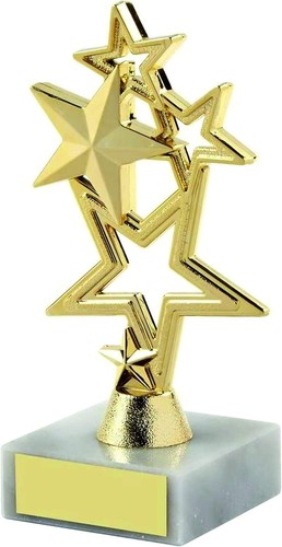 Five star trophy award marble - five,