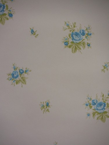 Chintz rose teal - rose, wallpaper