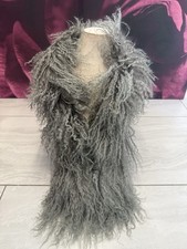 Mongolian Scarf / Shaw Wrap Grey Colour  Winter Warm And Puffy