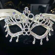 Silver AB Rhinestone Eye Mask