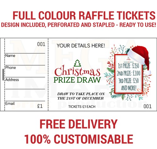 Raffle prize draw tickets - draw,