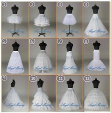 12 Style Bridal Wedding Petticoat Hoop Hoopless Crinoline Prom Dress Underskirt