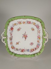 Antique Coalport Green Floral