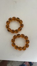Natural Baltic Amber Insect Inclusion Stretch Bracelet Resin Bee Bug Fossils X 2