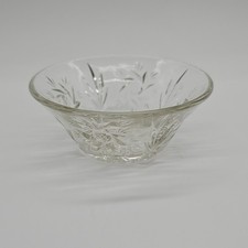 Small Vintage Decorative Cut Glass Ornamental Bowl with Floral Design