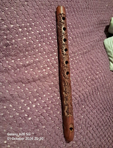 Hand carved wooden - carved, flute