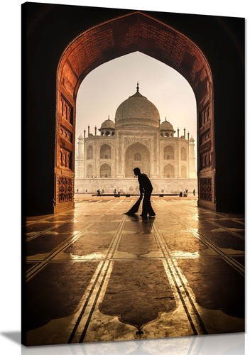 Sunrise taj mahal man - &, man's