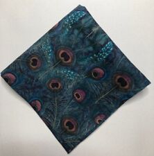 Liberty Tana Lawn Cotton “Peacock Handmade handkerchief hankie pocket square