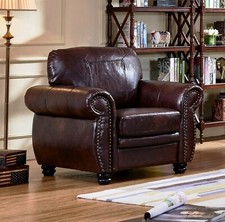 Burgundy Leather 3 Seater, 2