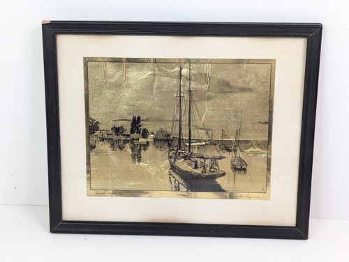 Gold foil etching quiet - etching, “quiet