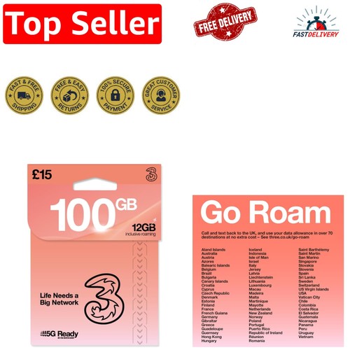 Three sim 100gb 12gb - three,