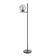 Metal floor lamp - black, smoked