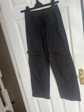 Zara Girls Grey Cargo Trousers Age 11-12 