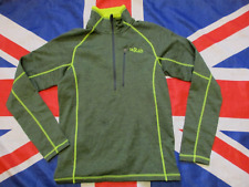RAB Nucleus pull on MICRO grid waffle FLEECE MID LAYER TOP Zest green small