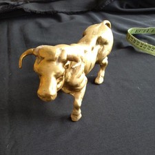 Beautiful Vintage Solid Very Heavy Brass Bull Statue Sculptures Home Decor Heavy