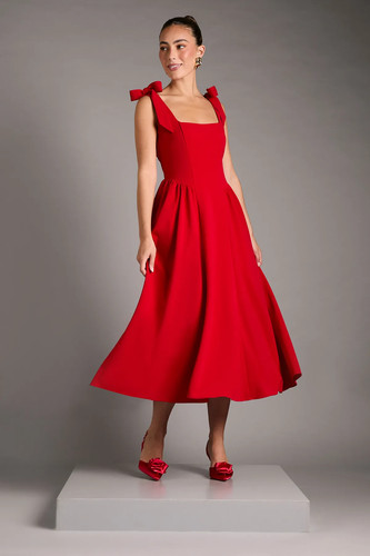 Coast red fit flare dress - red,