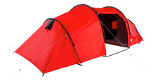 Pro Action Tunnel Camping Tent 6 Person 3 Room Polyester Fire Retardant Red USED