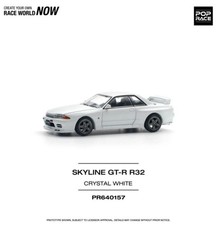 Pop Race Nissan Skyline GT-R R32 Crystal White 1:64 Scale Diecast Model PR640157