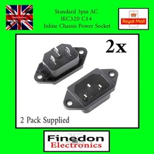 2 Qty 3pin AC IEC320 C14