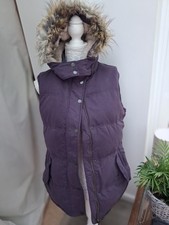 SALELovely & warm Fatface feather & down hooded bodywarmer purple size 16 in GUC
