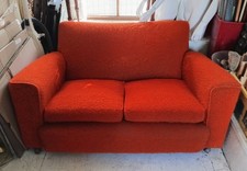 Vintage Art deco 1930s 3 piece suite sofa 2 armchairs orange upholstery 