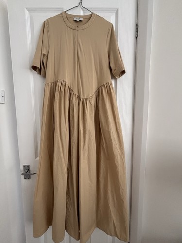 Cos beige maxi dress long - beige,