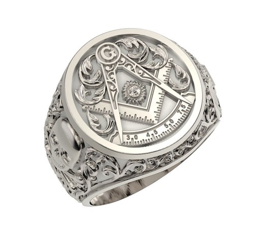 Masonic skull ring - skull, sterling