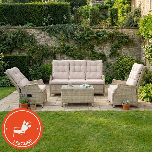 Reclining sofa set cream c5 - set,