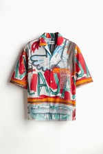 Jean-Michel Basquiat x H&M Loose Fit Resort Shirt Size M Embroidered