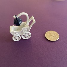 Vtg Mini Doll Carriage Baby