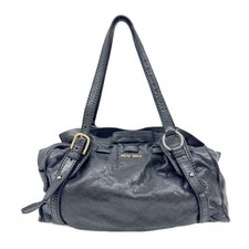MIU MIU Lux Bow Vitello Black