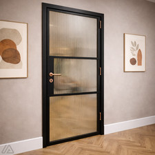 Single Hinged Aluminium Black
