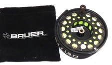 Bauer M7 USA large arbour black finish fly reel spool with Rio Windcutter wwf...