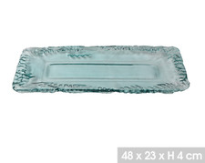 Natural Glass Colour Serving Plate,  Recycled Glass Rectangular Dish 48X23XH4CM
