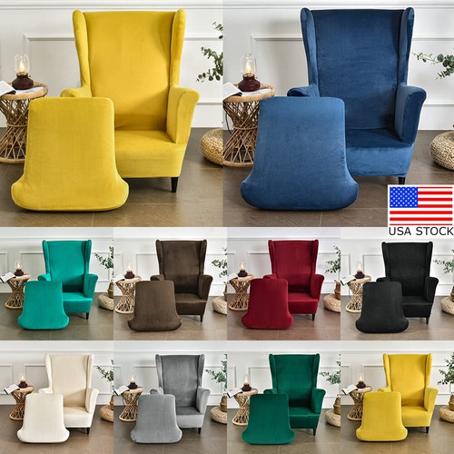 Stretch wingback chair covers - chair,