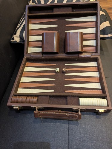 Vintage travel backgammon set - travel,