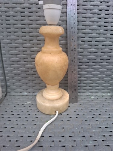 Vintage alabaster table - alabaster, lamp
