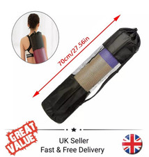 Black Yoga Mat Carrying Bag With Shoulder Strap And Vented Mesh - Sport Holder