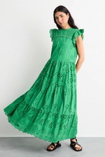 Warehouse Green Midi Dress