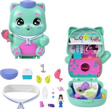 Polly Pocket Set Sail Kitty Compact Playset with Micro Doll Travel Toy BOX DIRTY
