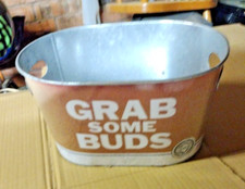 Budweiser Metal Ice bucket beer ale lager mancave pub bar decoration Planter 12"