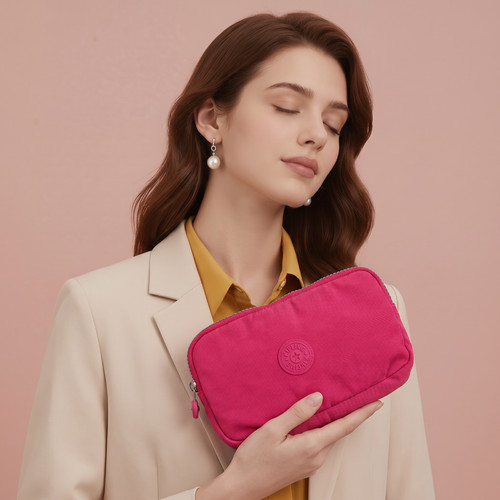 Kipling dark pink toiletry - pink,