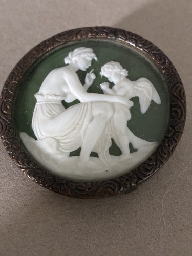 Vintage brooch dark - dark, green