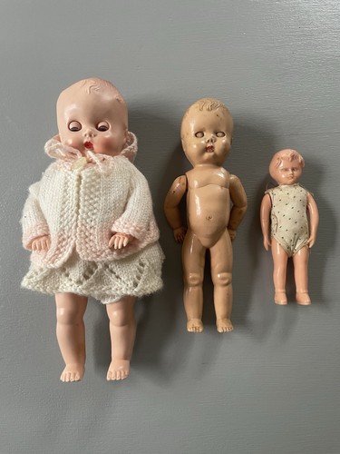 Vintage celluloid dolls - dolls, x3